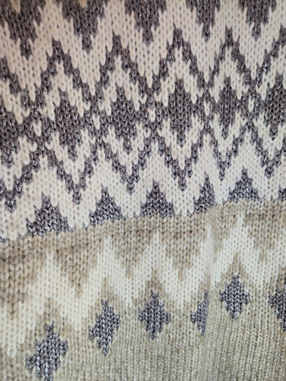 Lucky Brand Fair Isle Turtleneck Sweater in Beige and Cream - Picture 8 of 11